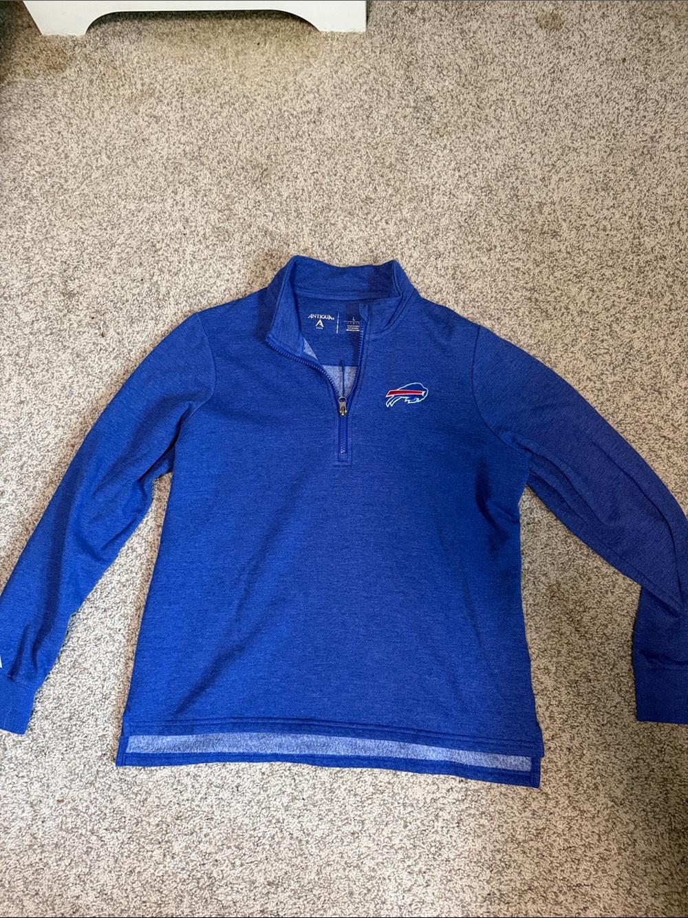 Antigua Royal Blue Buffalo Bills Quarter-Zip Pullover